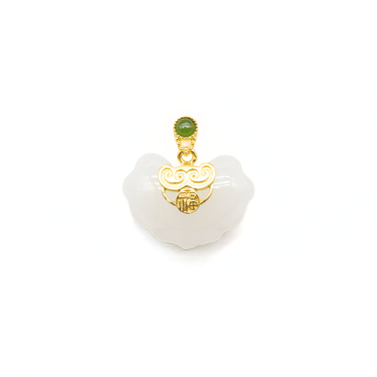 24K Gold Hetian Jade Pendant