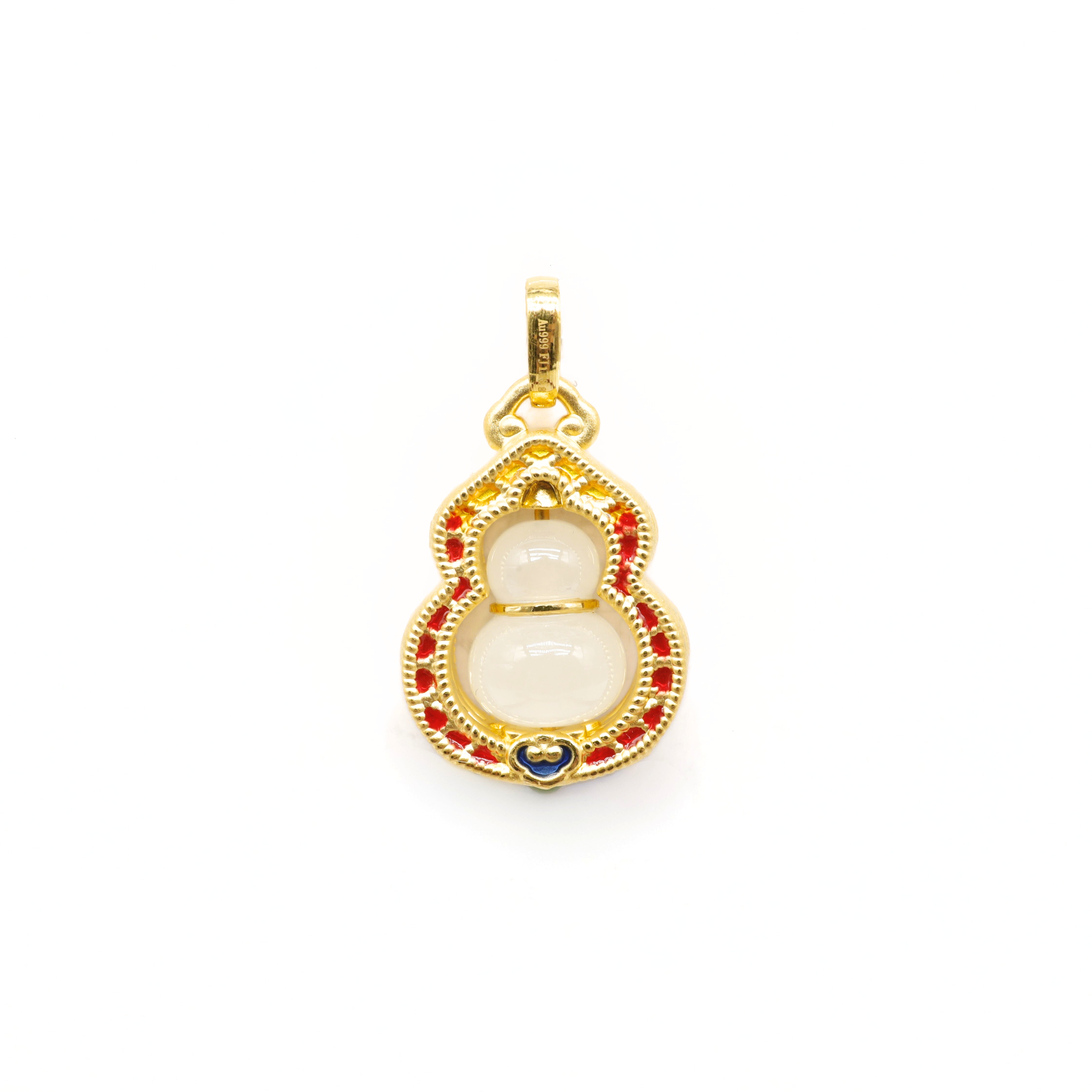 24K Gold Hetian Jade Pendant