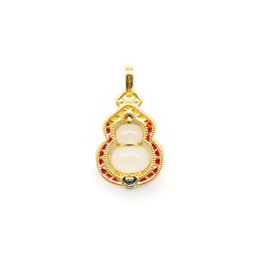 24K Gold Hetian Jade Pendant