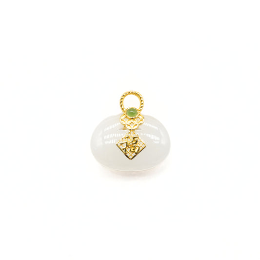 24K Gold Hetian Jade Pendant