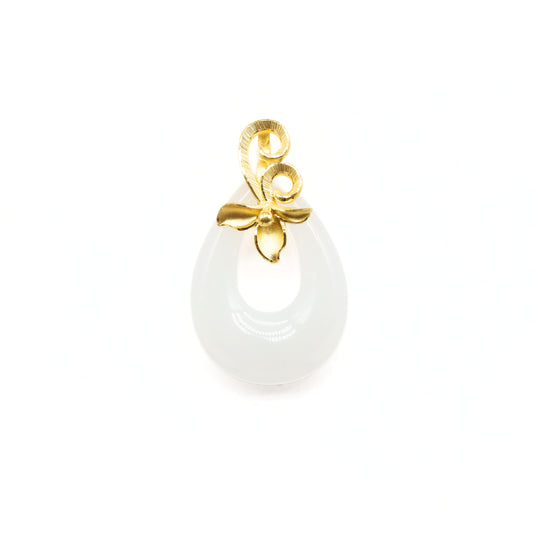 24K Gold Hetian Jade Pendant