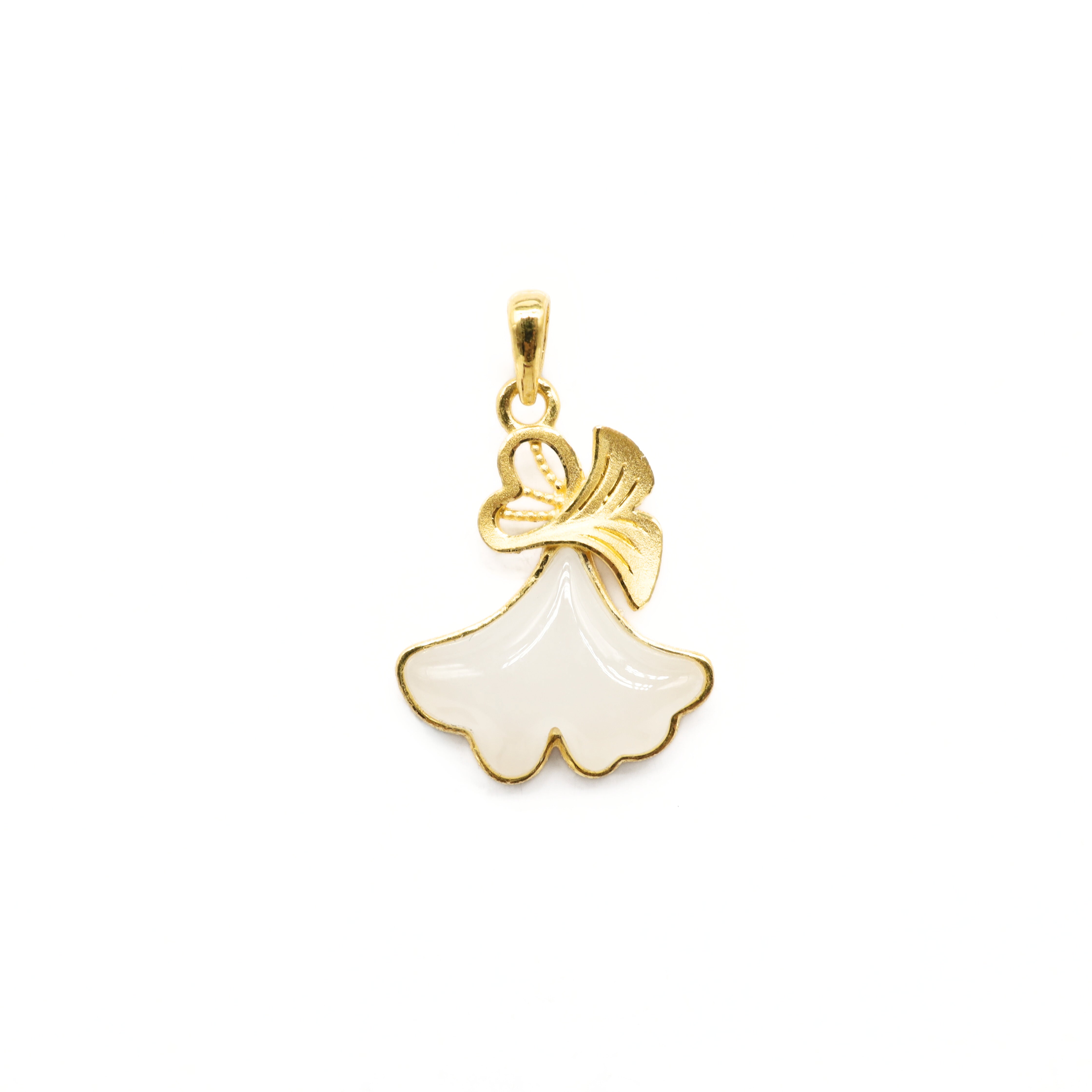 24K Gold Hetian Jade Pendant