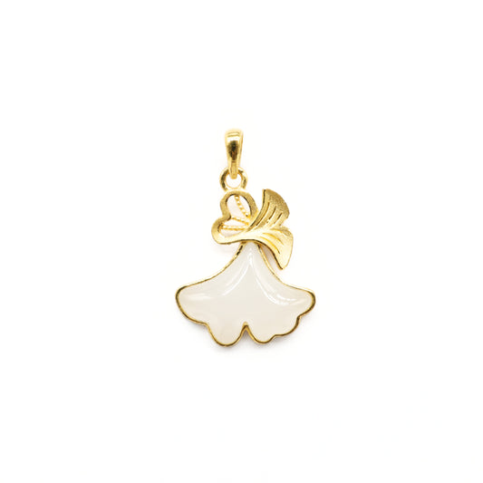 24K Gold Hetian Jade Pendant