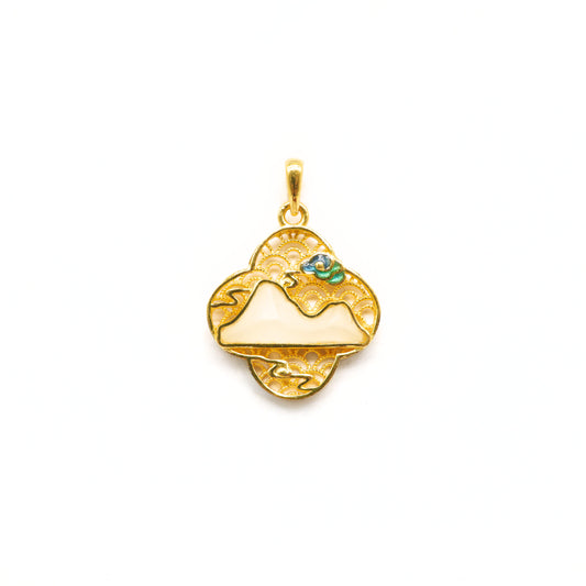 24K Gold Hetian Jade Pendant