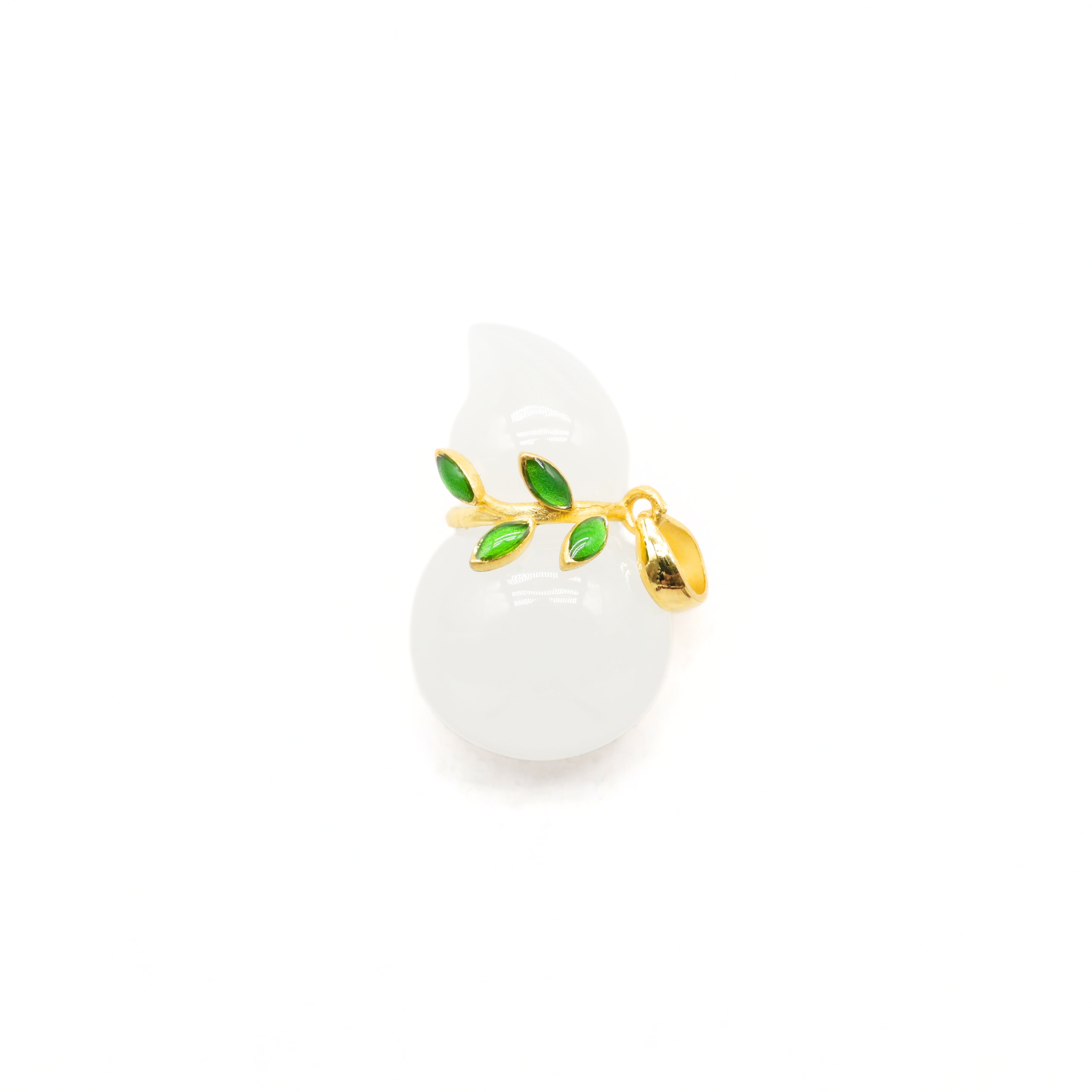 24K Gold Hetian Jade Pendant