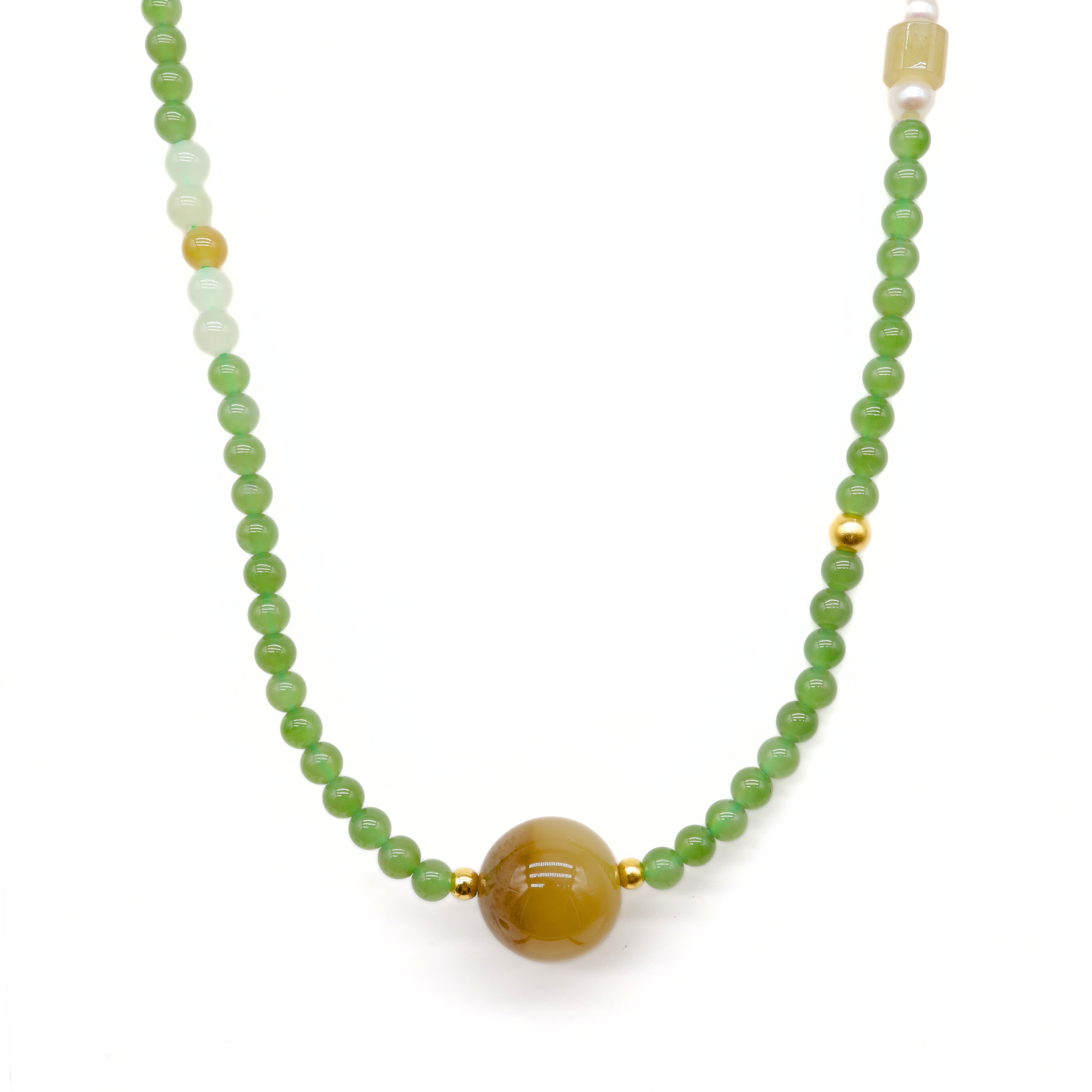 24k GOLD HETIAN JADE NECKLACE