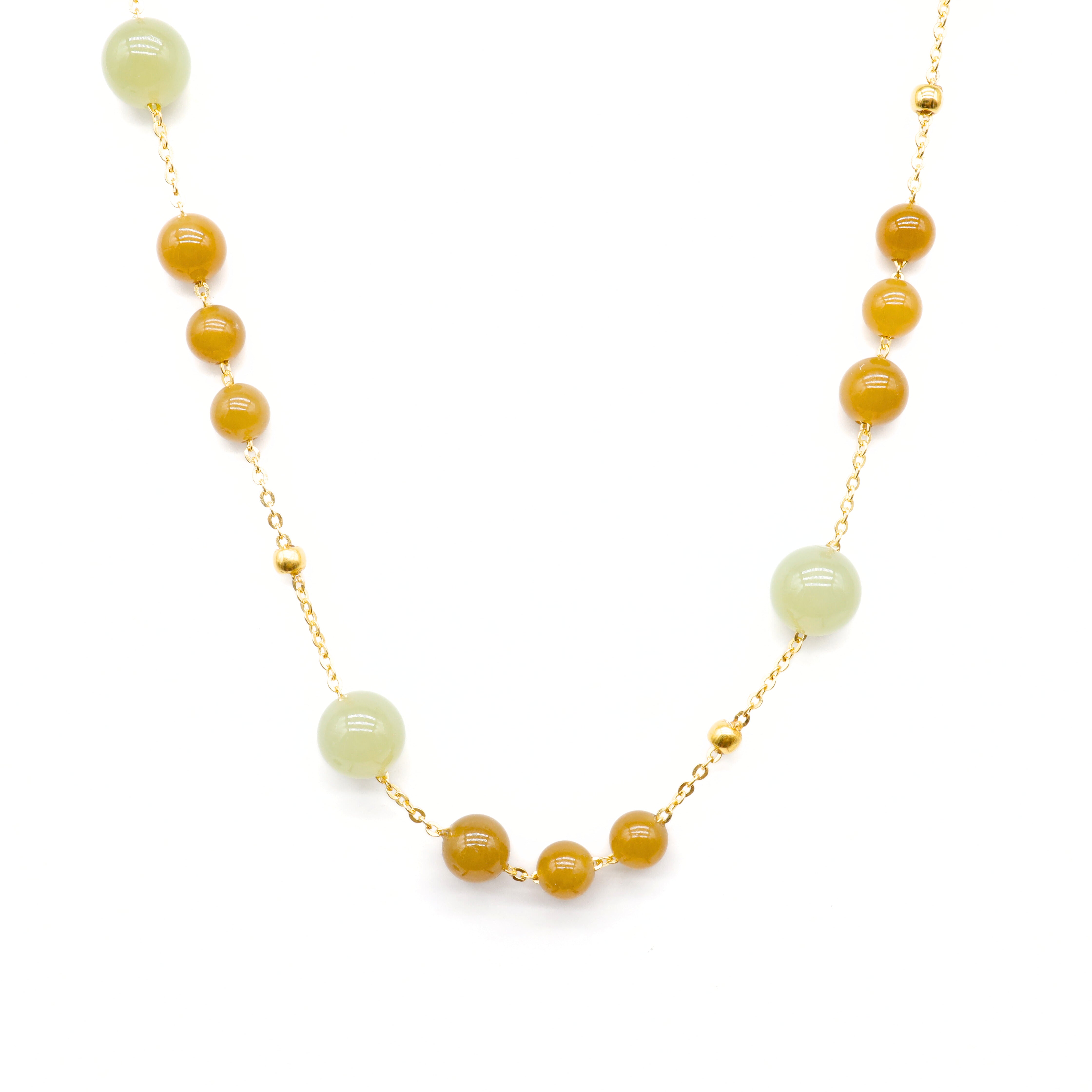 24k GOLD HETIAN JADE NECKLACE