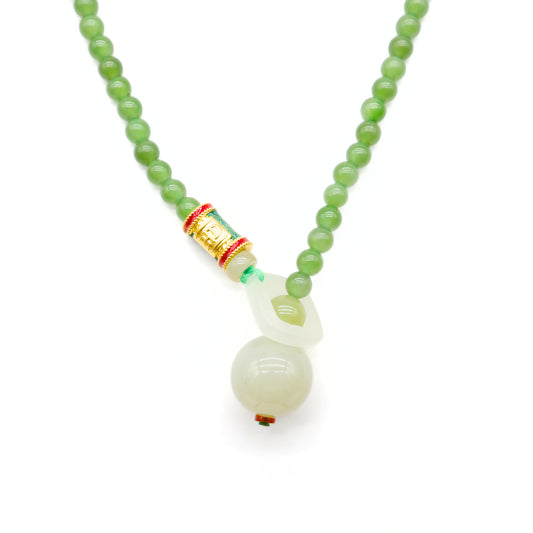 24k GOLD HETIAN JADE NECKLACE
