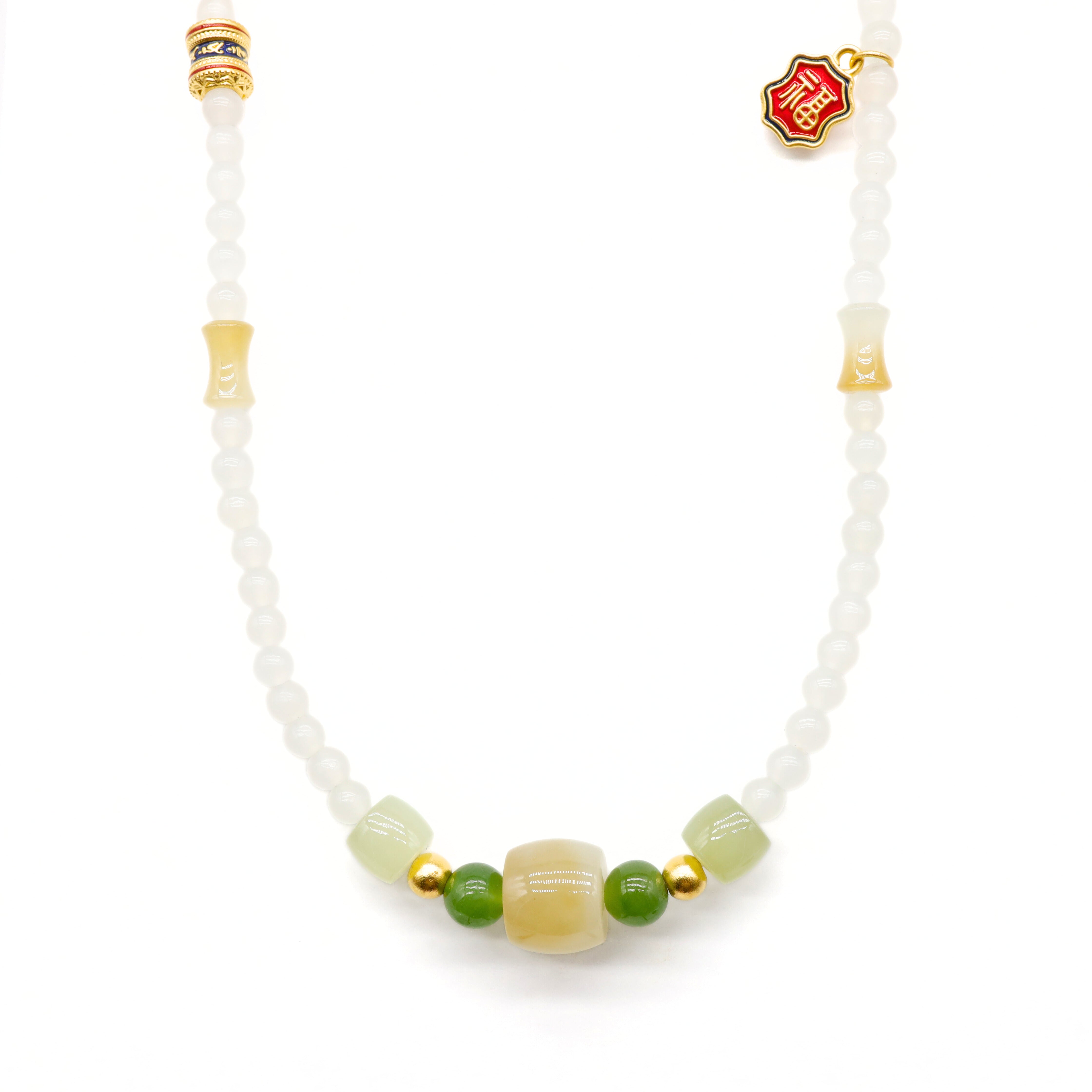24k GOLD HETIAN JADE NECKLACE