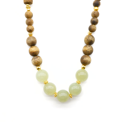 24k GOLD HETIAN JADE NECKLACE