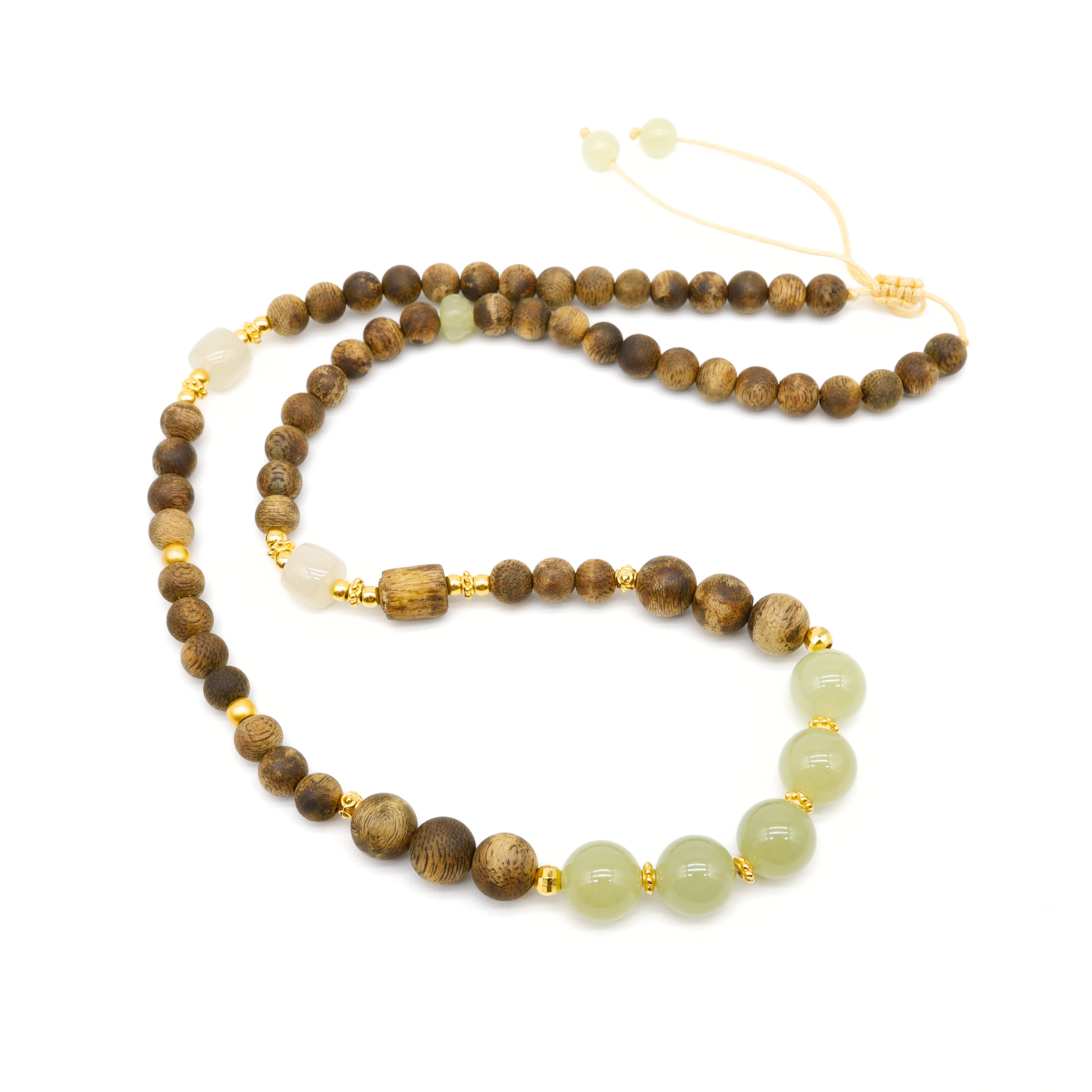 24k GOLD HETIAN JADE NECKLACE