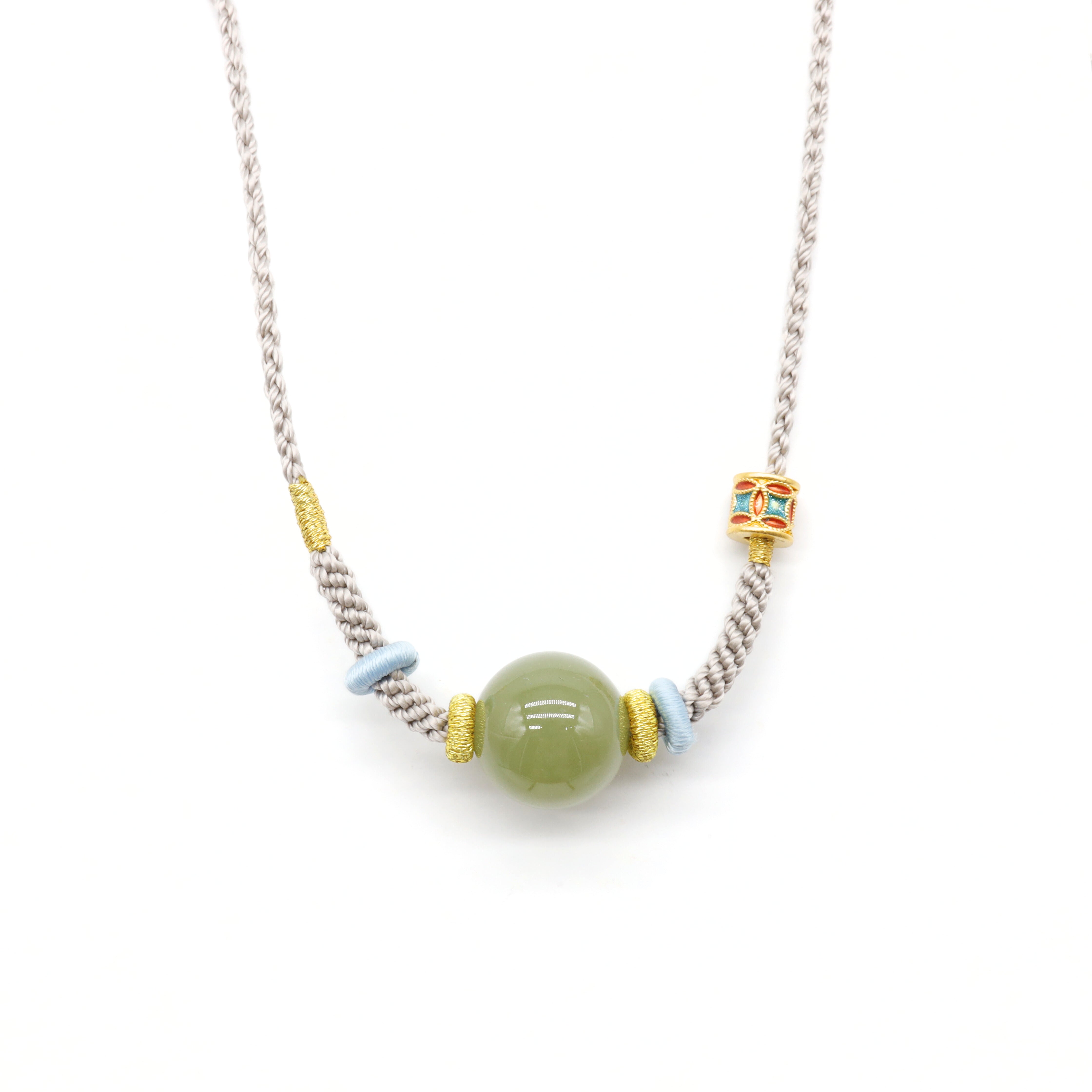 24k GOLD HETIAN JADE NECKLACE
