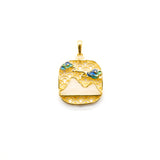 24K Gold Hetian Jade Pendant