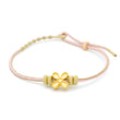 24K Gold Four-Petal Floral Charm Bracelet
