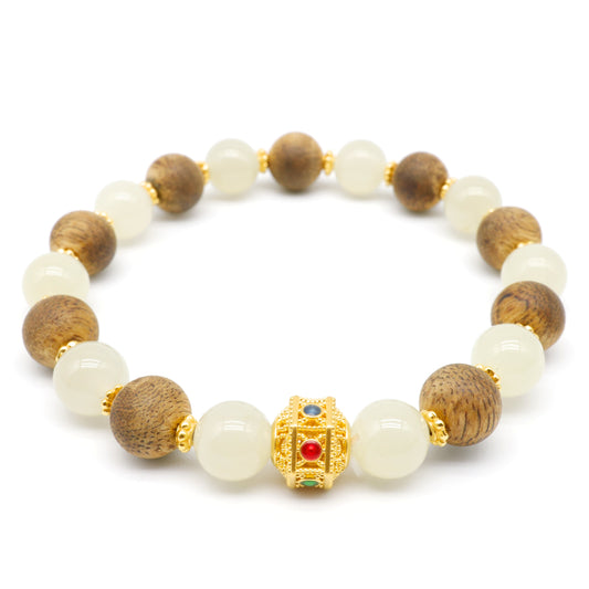 24K GOLD HETIAN JADE BRACELET