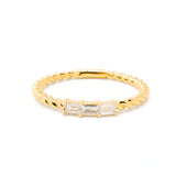 Elegant Lab-Grown Diamond Triple Baguette Ring