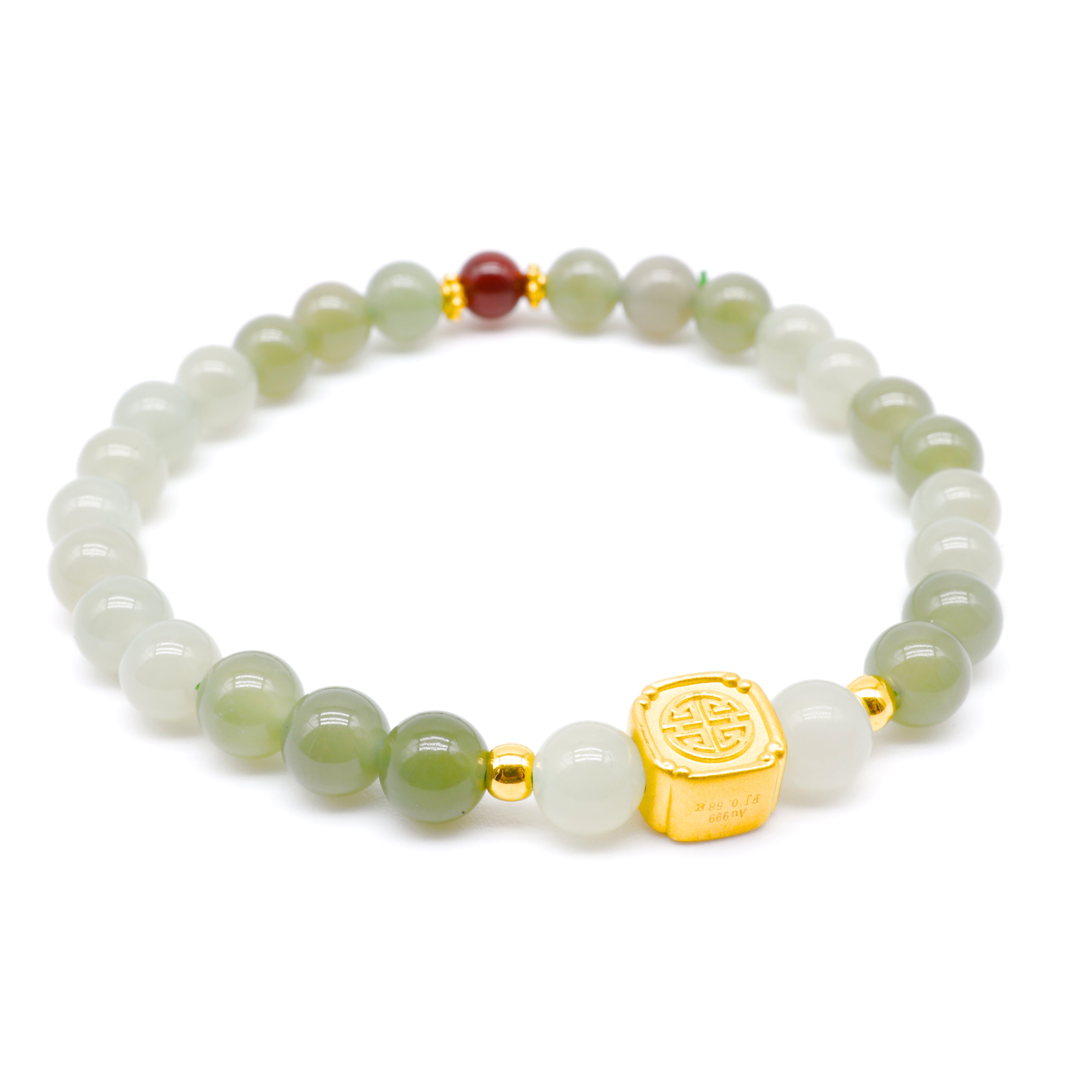 24K gold hetian jade bracelet
