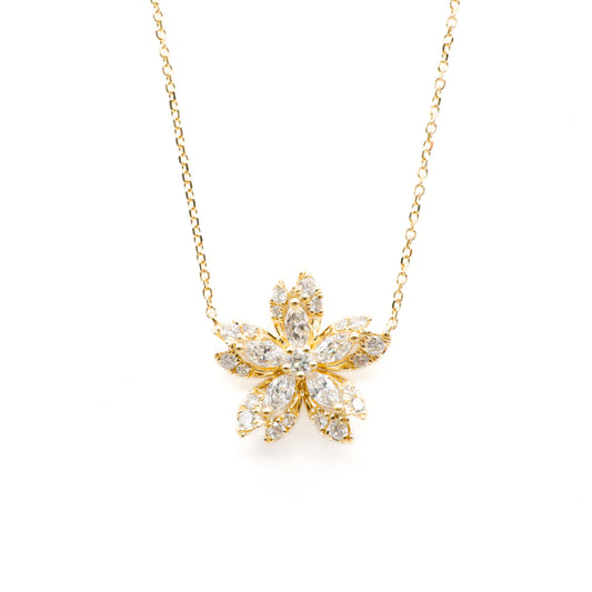 Lab-Diamonds Marquise Flower Necklace