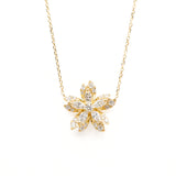 Lab-Diamonds Marquise Flower Necklace