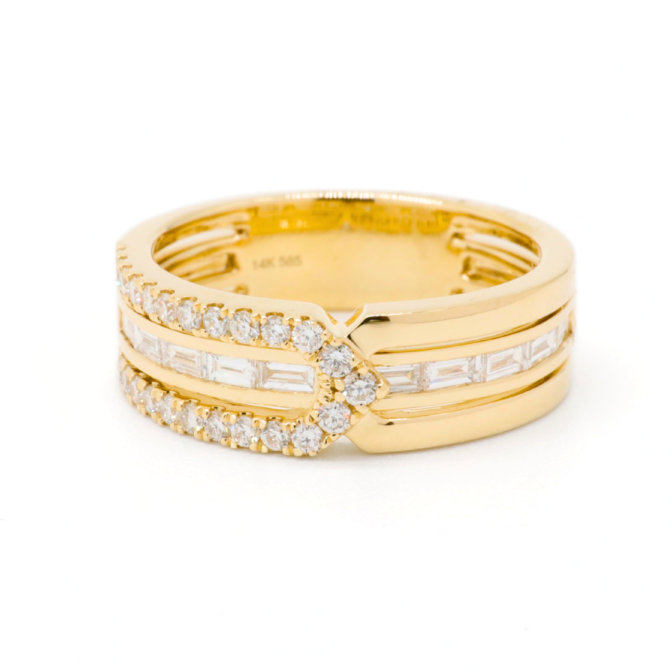 Modern Lab-Grown Diamond Baguette Frame Ring