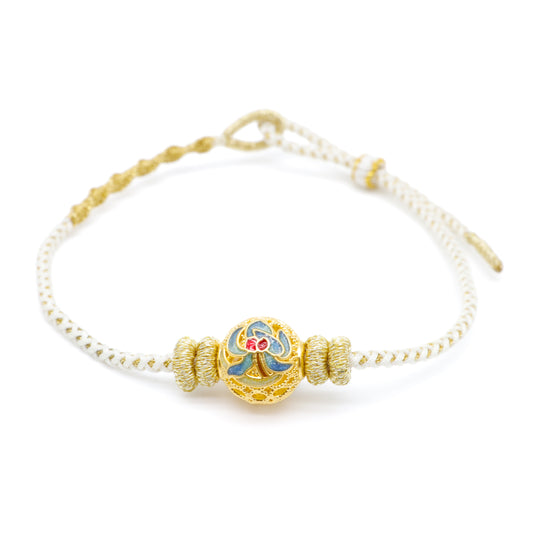 24K Gold Floral Charm Bracelet