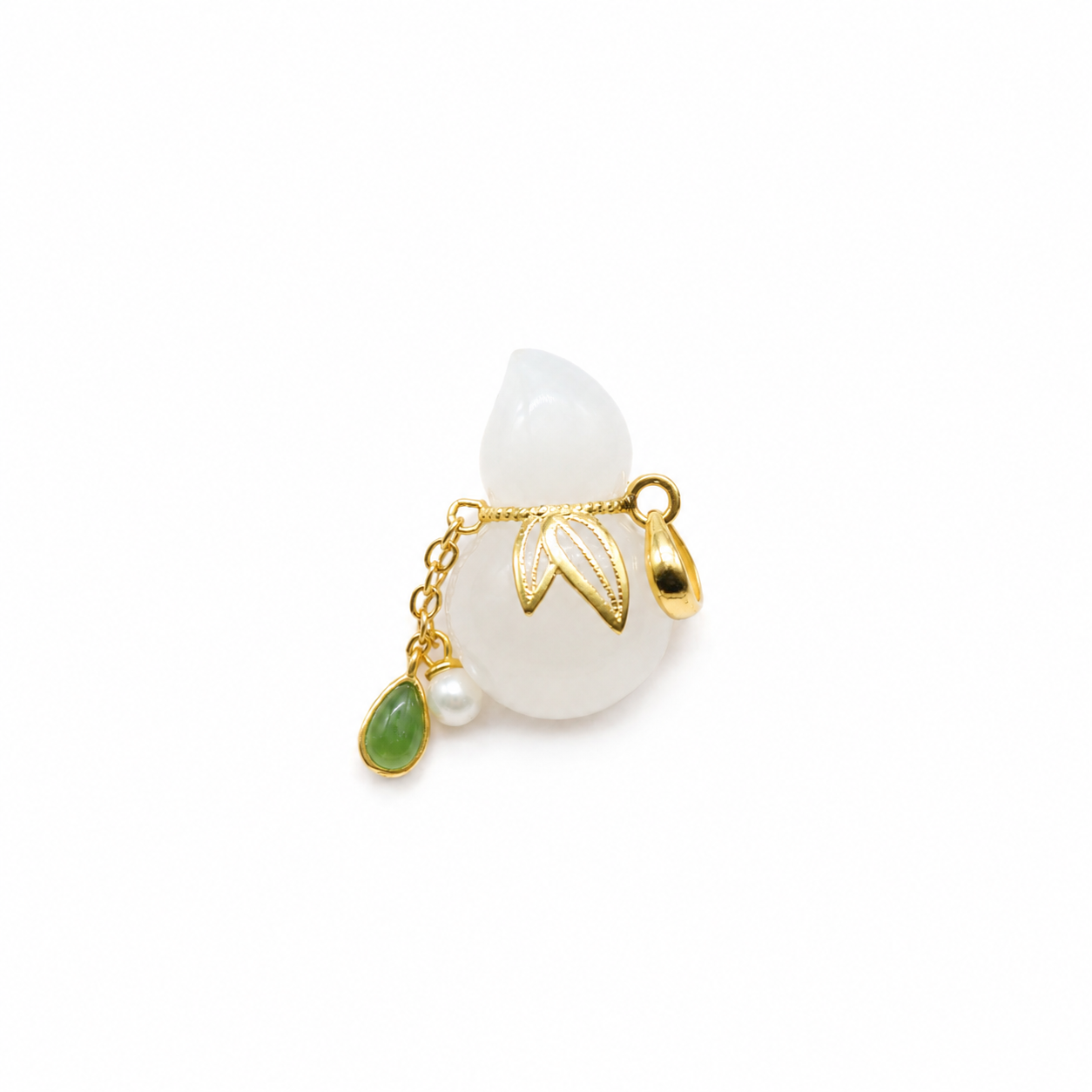 24K Gold Hetian Jade Pendant