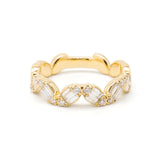 Elegant Lab-Grown Diamond Baguette Curve Ring