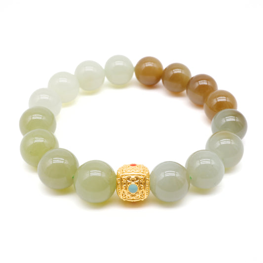 24K GOLD HETIAN JADE BRACELET