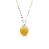 Rose Gold Yellow Hetian Jade Necklace