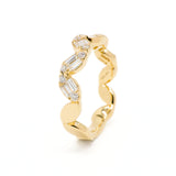 Elegant Lab-Grown Diamond Baguette Curve Ring