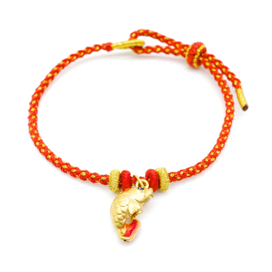 24K Gold Koi Charm Bracelet